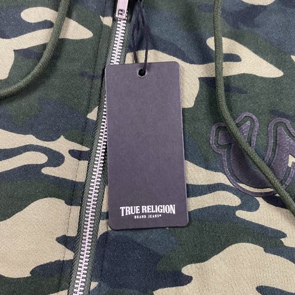 SOLD-True Religion Core Zip Up Camo Hoodie Men's Large - Picture 6 of 13